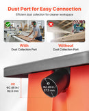 VEVOR oscilējošā vārpstas slīpmašīna, galda modelis 2000 apgr./min, komplektā 6 slīpēšanas uzmavas 12,7–76,2 mm, 16 mm gājiens, darba galds 390 × 415 mm mēbeļu apdarei, amatniecībai un DIY kokapstrādei