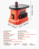 VEVOR oscilējošā vārpstas slīpmašīna ar 2000 apgr./min ātrumu, 6 slīpēšanas uzmavām (12,7–76,2 mm), 16 mm gājienu un 397 × 295 mm čuguna darba galdu, piemērota mēbeļu apdarei, amatniecībai un DIY kokapstrādes darbiem