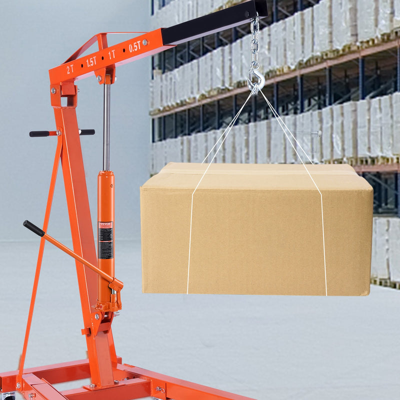 Гидравлический длиннопоршневой цилиндр VEVOR, 3-тонный подъемник для двигателя с однопоршневым насосом и крановой базой, гидравлический цилиндр для подъемников для двигателя и кранов для мастерских.