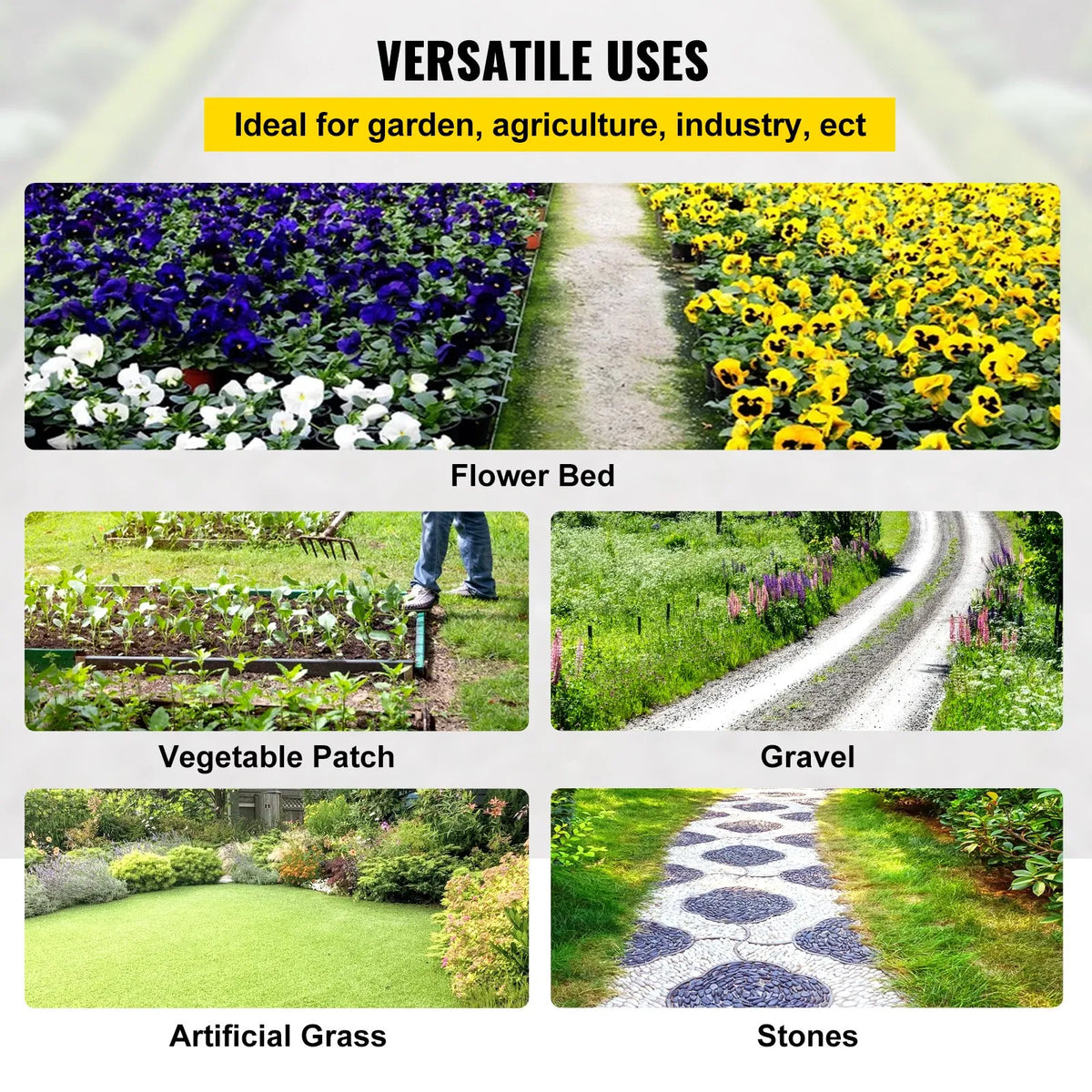 VEVOR nezāļu barjeras audums 200 x 9144 cm, 90,7 g/m² izturīgs austs nezāļu kontroles audums, augstas caurlaidības ģeotekstils puķu dobēm un zemklājumam, polietilēna augsnes segums