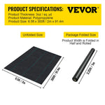 VEVOR nezāļu barjeras audums 200 x 9144 cm, 90,7 g/m² izturīgs austs nezāļu kontroles audums, augstas caurlaidības ģeotekstils puķu dobēm un zemklājumam, polietilēna augsnes segums