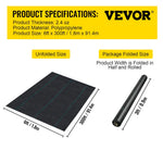 VEVOR 1,83 × 91,44 m Premium klases PP austs nezāļu barjeras ainavu zemes segums, 68 g/m²