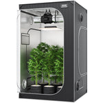 Available in 10 days! VEVOR 121,92 cm x 121,92 cm Growing Tent, 121,92 cm x 121,92 cm x 203,2 cm, High Reflectance 2000D Mylar Hydroponic Growing Tent with Observation Window, Tool Bag and Floor Tray for Indoor Plant Growing