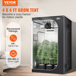 Available in 10 days! VEVOR 121,92 cm x 121,92 cm Growing Tent, 121,92 cm x 121,92 cm x 203,2 cm, High Reflectance 2000D Mylar Hydroponic Growing Tent with Observation Window, Tool Bag and Floor Tray for Indoor Plant Growing