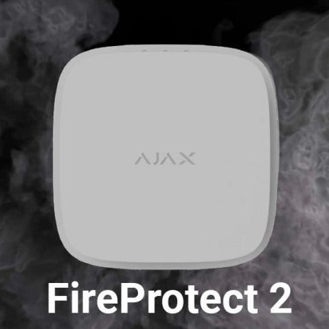 AJAX Jaunās paaudzes Bezvadu Dūmu un Siltuma Detektors FireProtect 2 RB Baltā krāsā