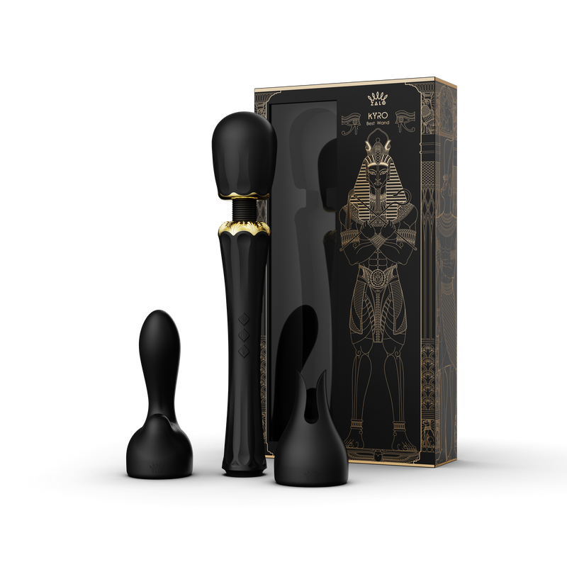 KYRO masāžas ierīces komplekts no LEGEND AURORA kolekcijas,melnā krāsa,skatīt aprakstu,diskrēta piegāde melnā iepakojumā