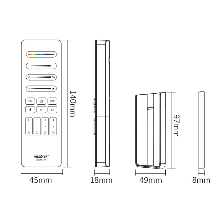 C10 – 4 kanālu SPI tālvadības pults (2.4 GHz)