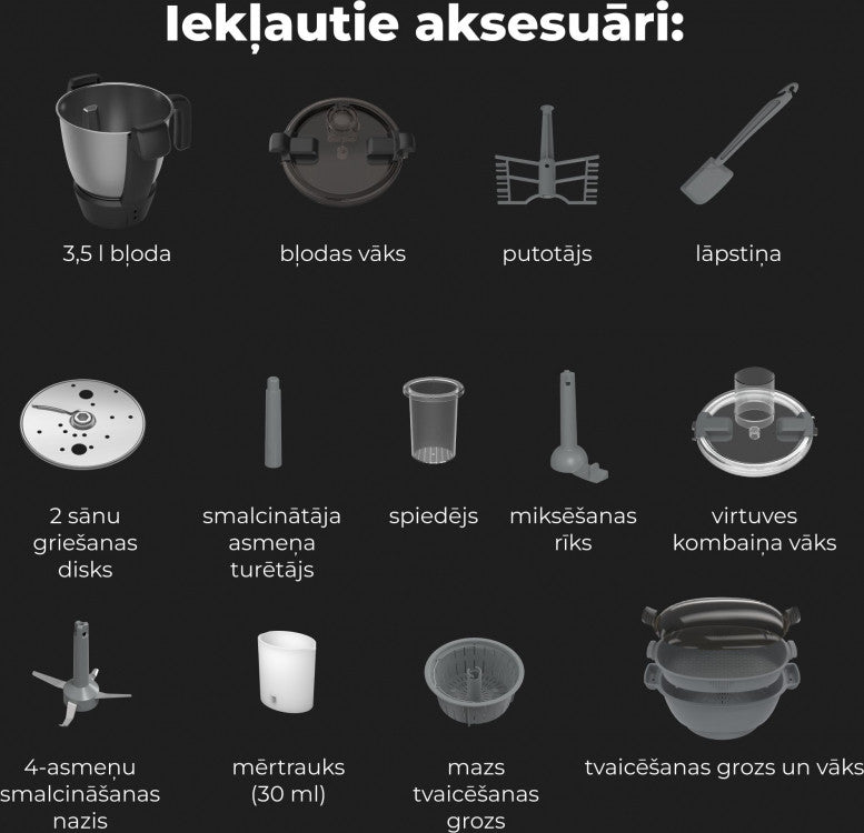 AENO Gastropab 20in1 Gudrais gatavošanas robots. 8 automātiskās programmas. Plašs temperatūras diapazons: 37-130°C