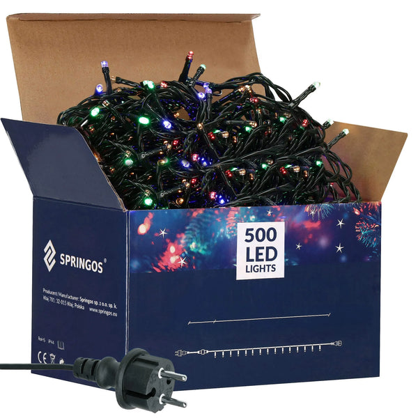 31.5m Christmas string colorful 500LED Power supply 220-240V. Power 11.3 IP44