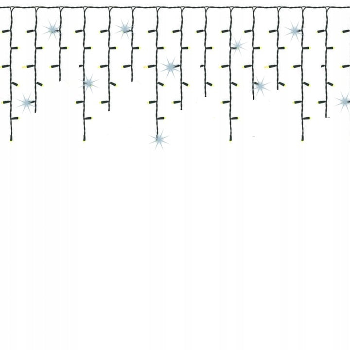14.5 m Christmas curtain icicles, warm white + cold white flash 300LED, power supply 220-240v, Power 18w