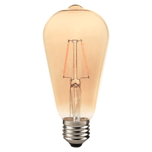 E27 2W(210Lm) LED Spuldze Filament, ST64, Silti balta gaisma 2700K