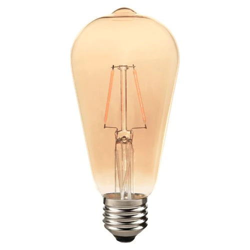 12 meter vattentätt snöre komplett med 10 glödlampor E27 2W(210Lm) LED-lampa Filament, ST64, varmvitt ljus 2700K, snöre med EU-kontakt i början och förseglad sockel i slutet