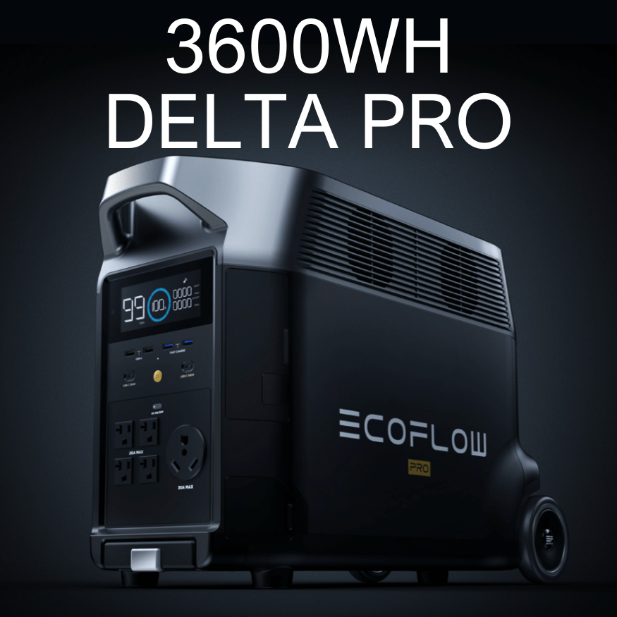Mobil laddstation/batteri (EcoFlow DELTA PRO) batterikapacitet 3600Wh, EcoFlow