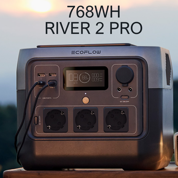 Ecoflow River 2 Pro charging station 768Wh, 10 outlets, 940W output, X-Boost 1600W