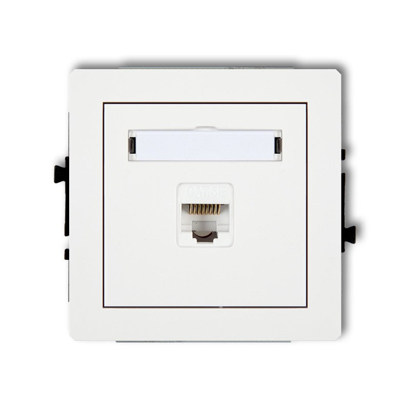 Компьютерная розетка, белая, DECO, встраиваемая, 1xRJ45,кат.6, IP20, 90.2x90.2 мм