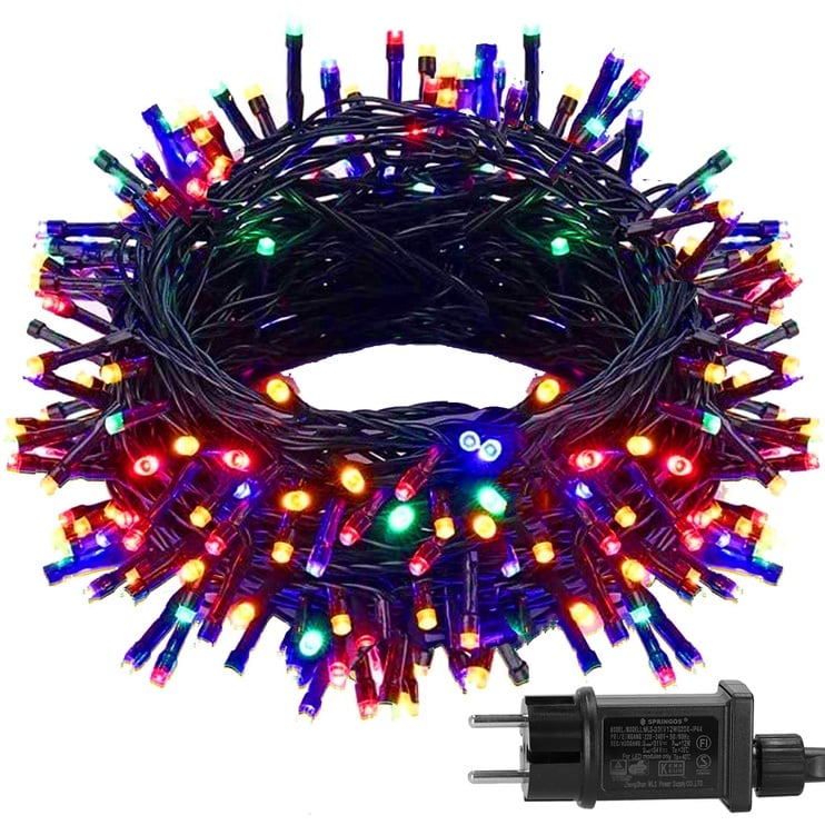 Spuldzīšu virtenes Springos CL0542, 27.5 m, daudzkrāsaina, 500 LED