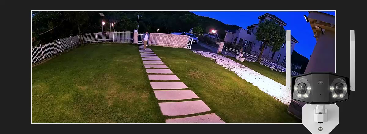 Reolink 4K 8MP Wi-Fi videokaamera inimeste, autode ja loomade tuvastamisega. 180° panoraamvaade 5GHz/2,4GHz Wi-Fi, kahesuunaline heli.Värviline öönägemine, Duo seeria W730.