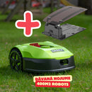 400m²_Robots+Garāža dāvanā.  Robotizēts zāles pļāvējs ORBEX platībai līdz 400m2 savienojams un vadāms ar viedierīcēm. 100m ierobežojošais vads, Maināms pļaušanas augstums 20-60mm. Pļaušanas platums 18cm.