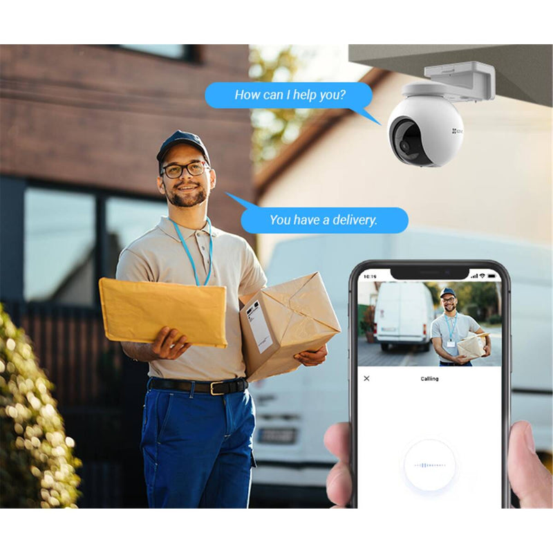 Wireless moving video surveillance camera 2K+ with built-in battery, built-in memory 32GB and the possibility of connecting a solar panel. 360° viewing angle. Colorful night vision, compatible with smart devices. Ezviz