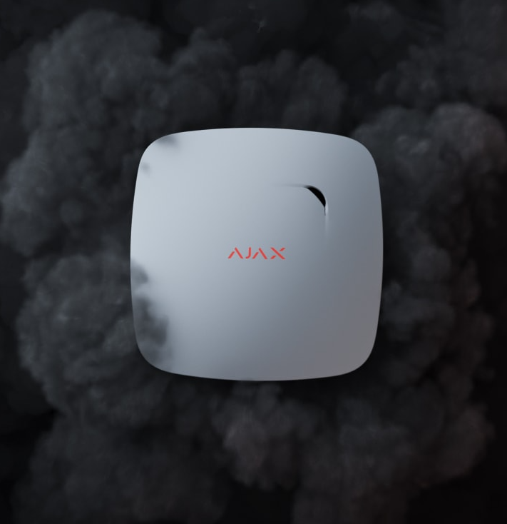AJAX Wireless Smoke and Heat Detector FireProtect White 