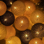 Ziemassvētku virtene 30 LED bumbiņas, 6 m, rozā, grafīta, balta un zila
