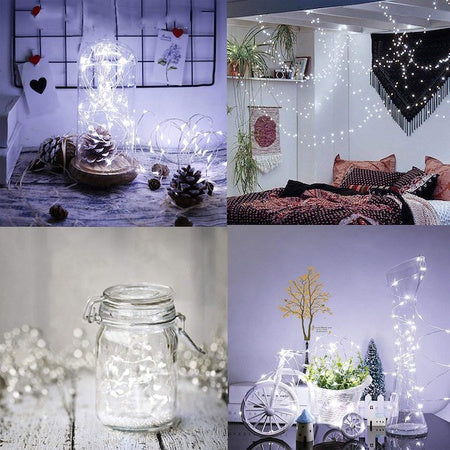 LED gaismas virtene ar 20 auksti baltām diodēm, 2,2 m, lietošanai telpās