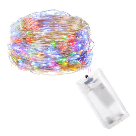 LED gaismas virtene ar 20 zilām LED lampiņām, 200 cm, darbināma ar baterijām, lietošanai telpās