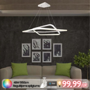 SUPERAKCIJA_48W(5150Lm) LED TRIAC dimmējams griestu gaismeklis, IP20, V-TAC, silti balta gaisma 3000K