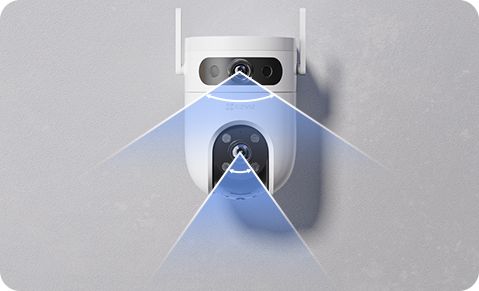 Ezviz PRO H9C 3K (5MP+ 5MP) Wi-Fi kamera ar 2 objektīviem(platleņķa stacionārais un zoom kustīgais  un augstu izšķirtspēju . Krāsaina nakts redzamība, cilvēka izsekošana, sirēna, divvirzienu audio