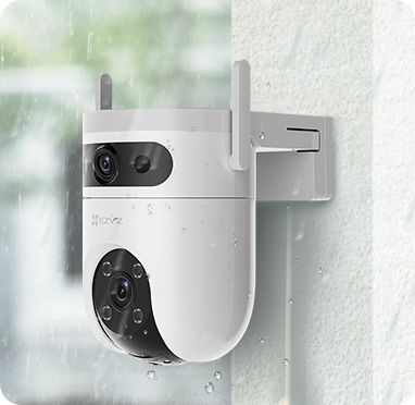 Ezviz H9C 3K (5MP+ 5MP) with 2 lenses (wide-angle fixed and zoom moving) and high resolution. Colour night vision, human tracking, siren, two-way audio