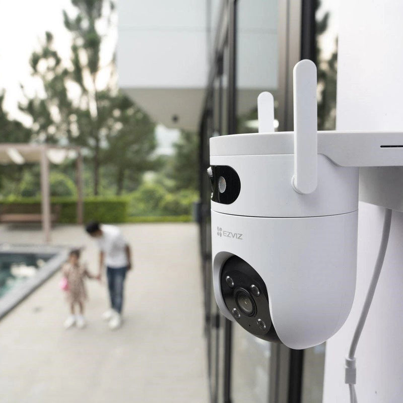 Ezviz PRO H9C 3K (5MP+ 5MP) Wi-Fi kamera ar 2 objektīviem(platleņķa stacionārais un zoom kustīgais  un augstu izšķirtspēju . Krāsaina nakts redzamība, cilvēka izsekošana, sirēna, divvirzienu audio