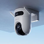 Ezviz H9C 3K (5MP+ 5MP) with 2 lenses (wide-angle fixed and zoom moving) and high resolution. Colour night vision, human tracking, siren, two-way audio