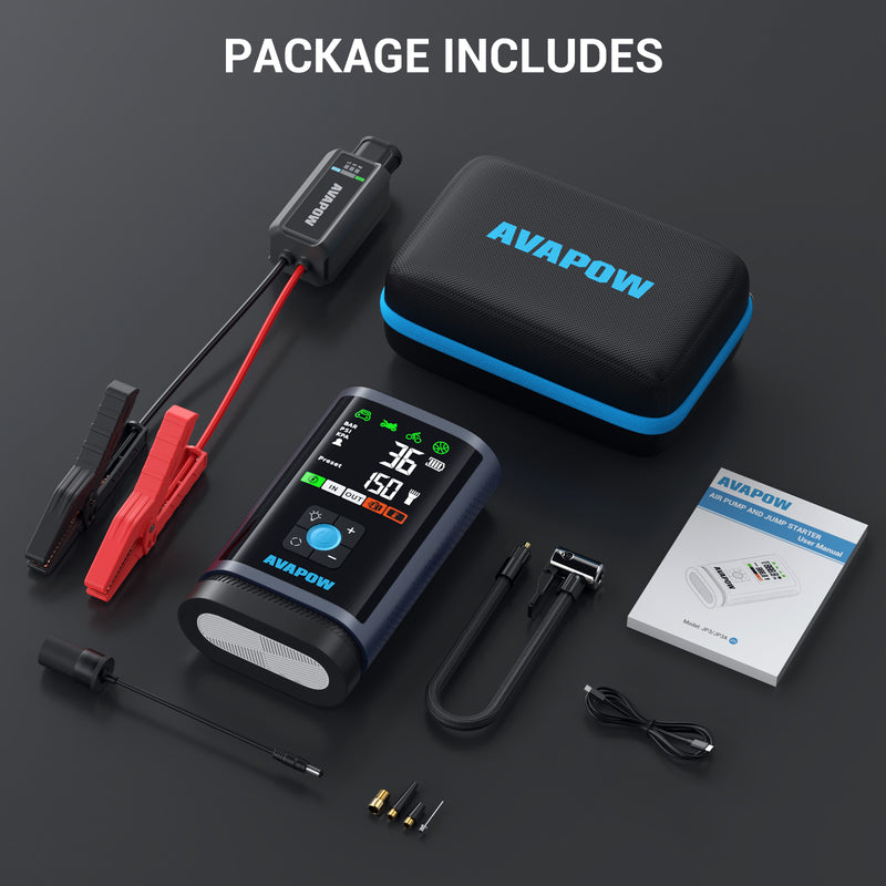 Starter ja õhukompressor JP3, 3000A, 16000 mAh, kuni 8,0 L bensiin / 4,5 L diisel, 150 PSI, USB-C PD 30 W, LED-esilatern, pihustid kaasas
