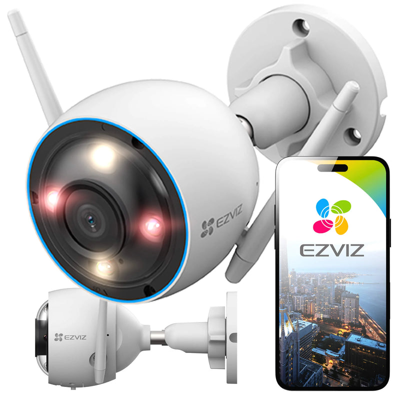 Ezviz H3 ārtelpu Viedā 3K videokamera ar cilvēku un mašīnu uztveršanu, krāsainu nakts redzamību, sirēnu, trauksmes gaismu, IP67, divvirzienu audio