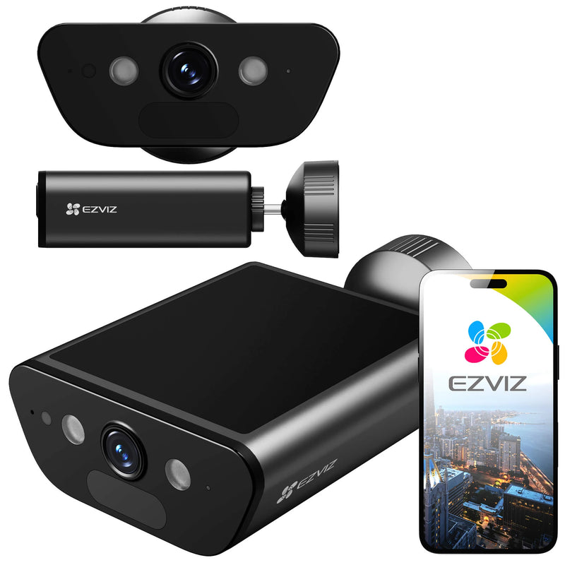 EZVIZ EB5 4K Smart Home Solar Camera Type C, sisseehitatud 1,4W päikesepaneel, värviline öönägemine, kahepoolne kõne, toetab Wi-Fi 6 võrku (2,4 GHz), H.265 videokompressioon⁴.