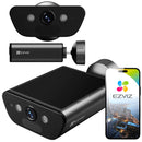 EZVIZ EB5 4K Smart Home Solar Camera Type C, sisseehitatud 1,4W päikesepaneel, värviline öönägemine, kahepoolne kõne, toetab Wi-Fi 6 võrku (2,4 GHz), H.265 videokompressioon⁴.