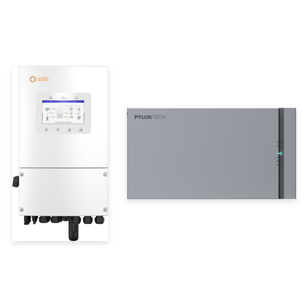 Hibrīda komplekts 5 kW 1F + 5,12 kWh: Solis 5 kW 1F invertors + Fidus PRO 5,12 kWh