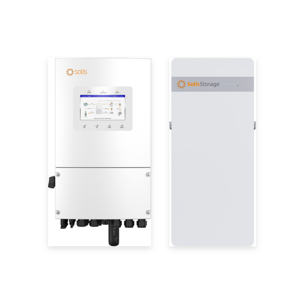 Hibrīda komplekts 5 kW 1F + 10 kWh: Solis 5 kW 1F invertors + IntelliHome 10 kWh
