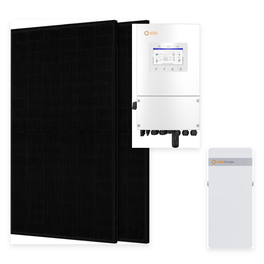 Pilns solārais komplekts 5 kW 1F: Solis 5 kW 1F invertors + IntelliHome 10 kWh + 12× JA Solar 455 W paneļi (5,46 kWp)