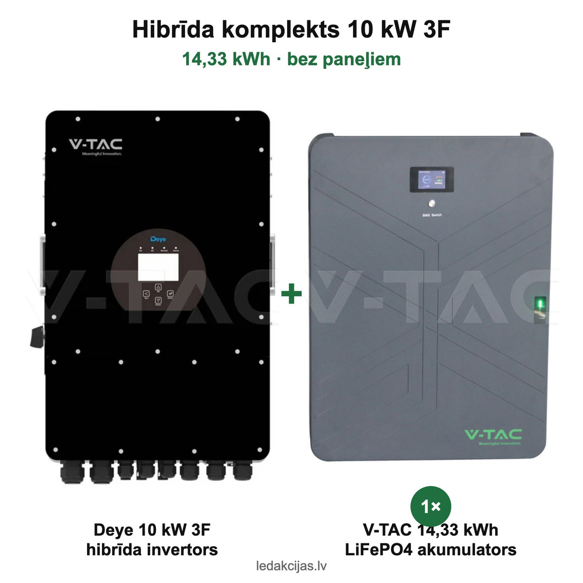 Hibrīda komplekts 10 kW 3F + 14,33 kWh