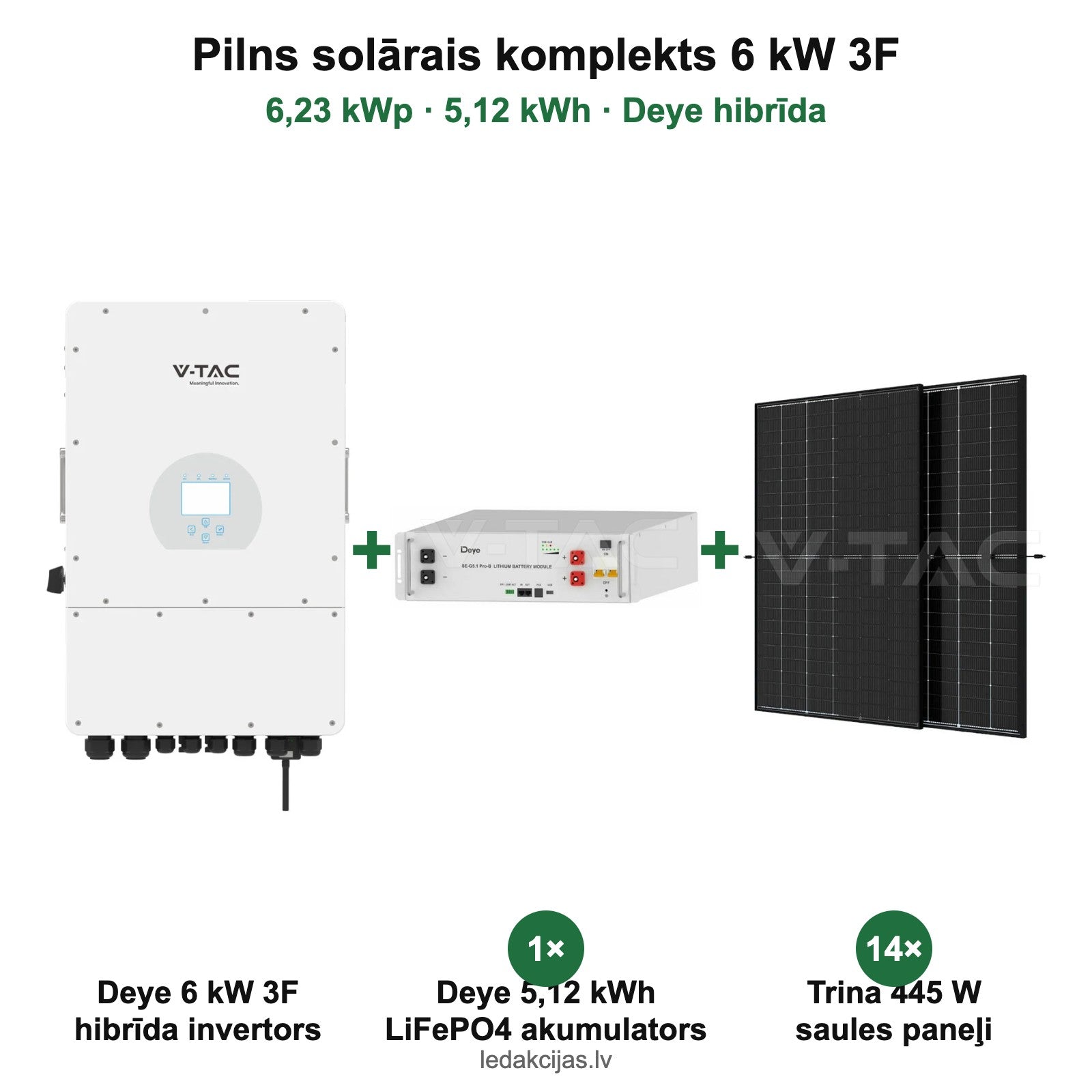 Pilns solārais komplekts 6 kW 3F