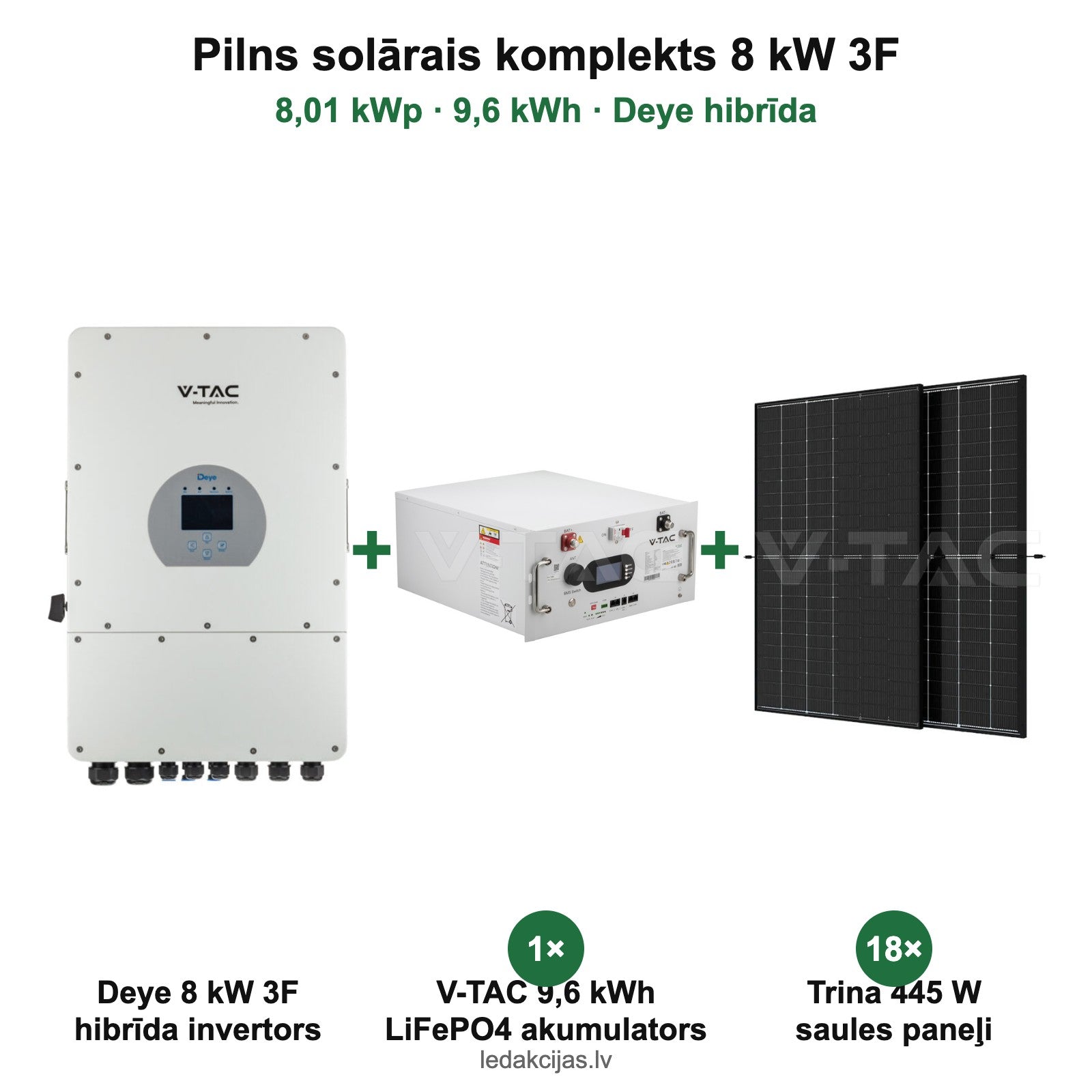 Pilns solārais komplekts 8 kW 3F