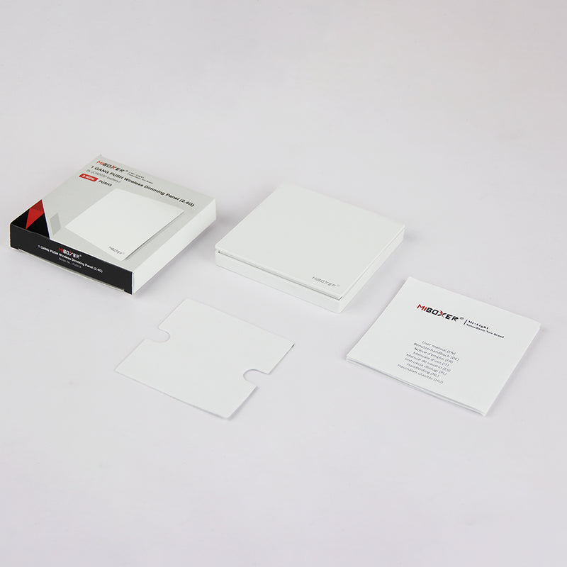 Wireless switch, also works as a dimmer, uses 2.4 GHz wireless transmission technology. controller required.