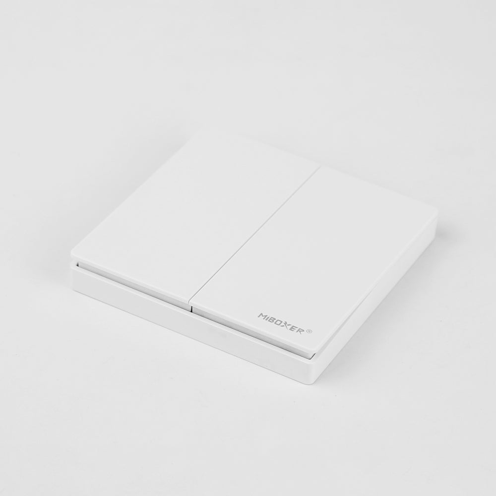 Two-key wireless switch, also works as a dimmer, uses 2.4GHz wireless transmission technology. supports Miboxer/Milight 2.4G controller series