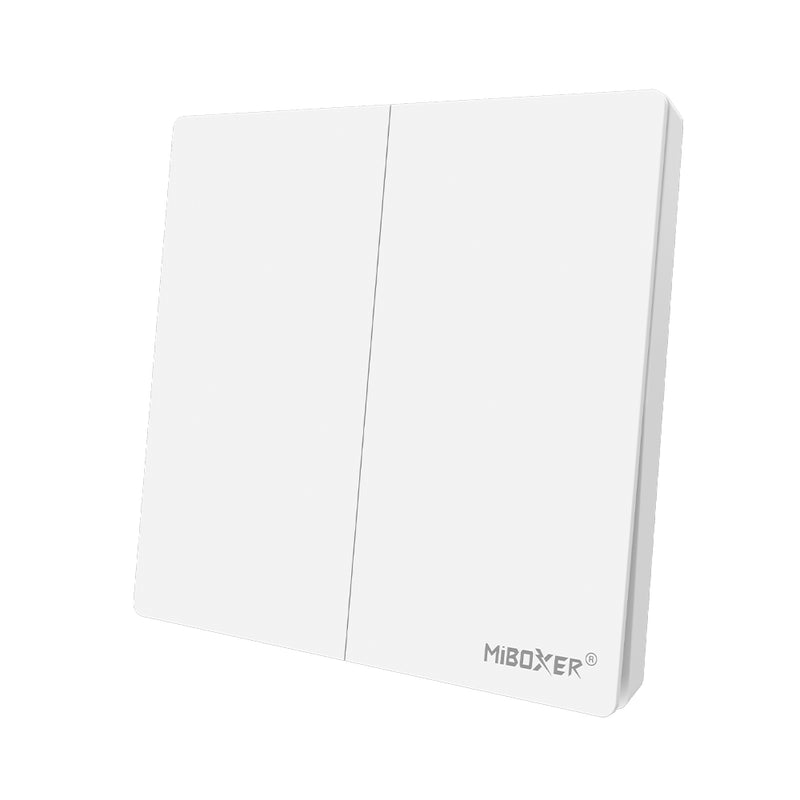 Two-key wireless switch, also works as a dimmer, uses 2.4GHz wireless transmission technology. supports Miboxer/Milight 2.4G controller series