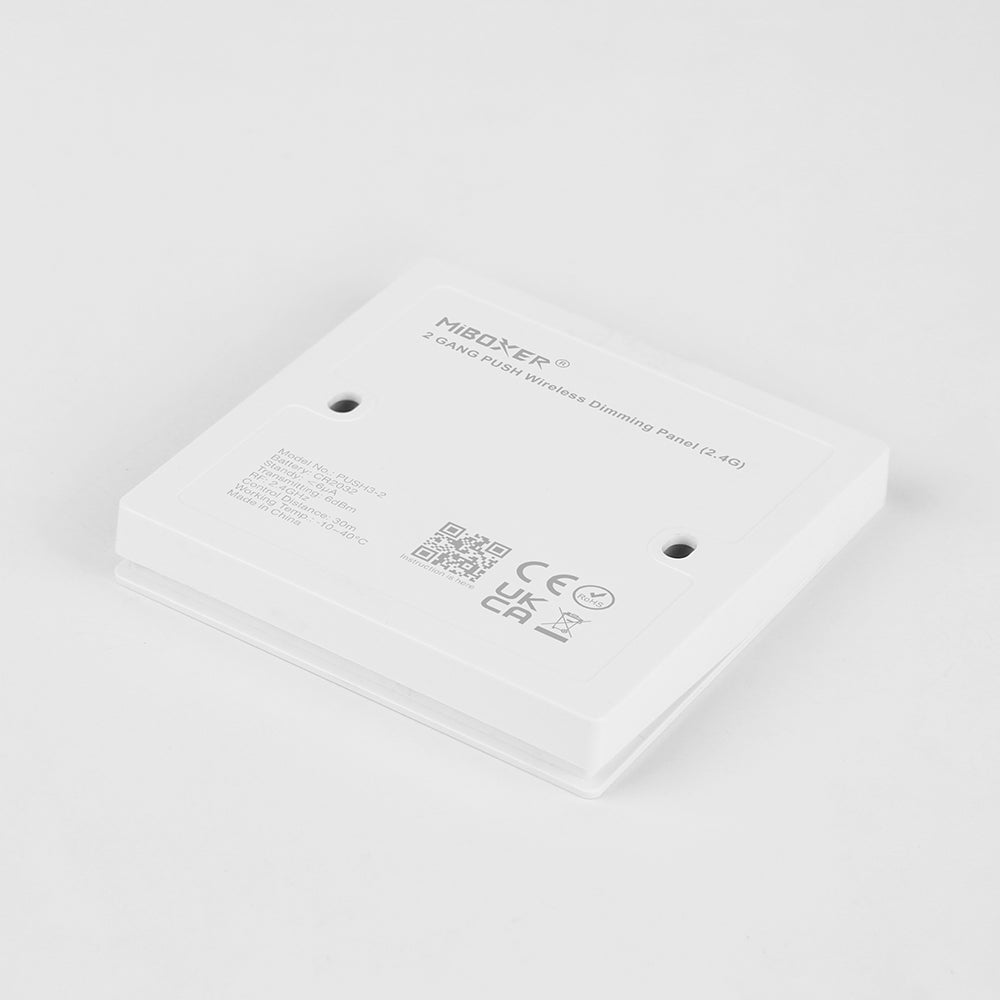 Two-key wireless switch, also works as a dimmer, uses 2.4GHz wireless transmission technology. supports Miboxer/Milight 2.4G controller series