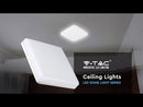 25W(2500Lm) V-TAC SAMSUNG LED plafons, kvadrāta, balts, IP44, IK08, neitrāli balta gaisma 4000K