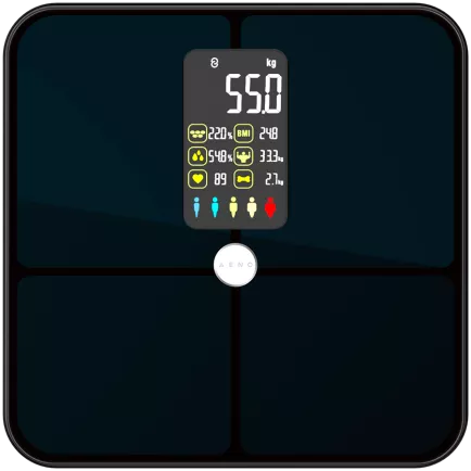 Viedie AENO svari, BT, sirdsdarbības ātrums + 15 ķermeņa indeksi, piemēram, svars, ķermeņa tauki, ĶMI, ūdens, kauli, muskuļi, viscerālie tauki utt. 10 lietotāji svars līdz 180 kg