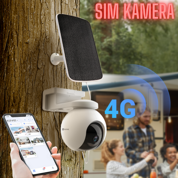 4G Поворотная уличная камера видеонаблюдения EZVIZ EB8. Разрешение 2K и угол обзора 360°. Цветное ночное видение, подключение к смарт-устройствам. Двусторонняя аудиосвязь, отслеживание людей. В комплекте с солнечной батареей и картой памяти на 128 Гб.