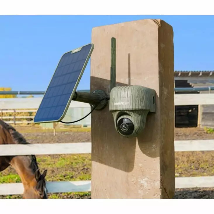 Reolink G450 4K - Wireless 4G Hunter Camcorder + Solar Panel The 4G Hunter Camcorder can be manually rotated 360°. Ideal for farmers, hunters, hikers.  Camouflage housing